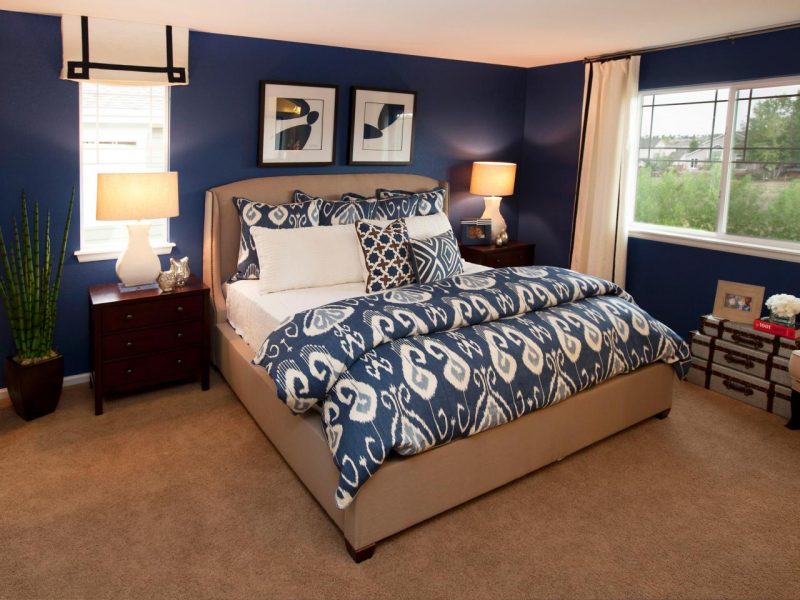 Beautiful Dark Blue Bedroom
