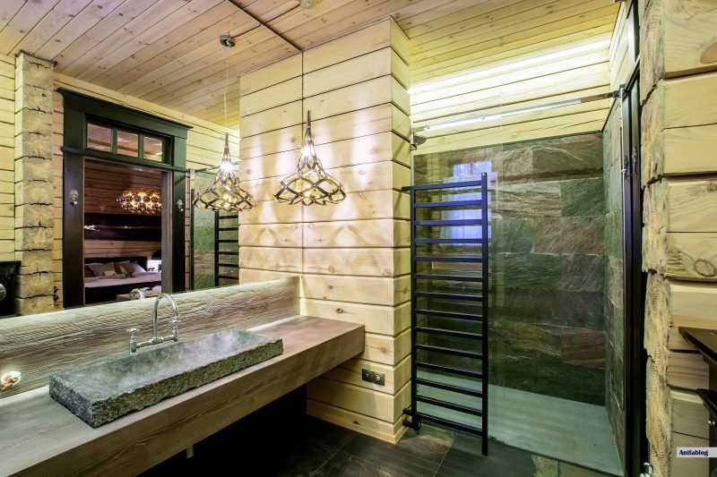 wooden master bathroom interior design