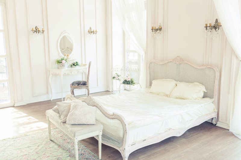 beautiful white bright interior bedroom