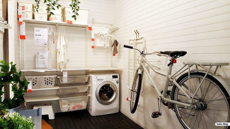 Modern white laundry room